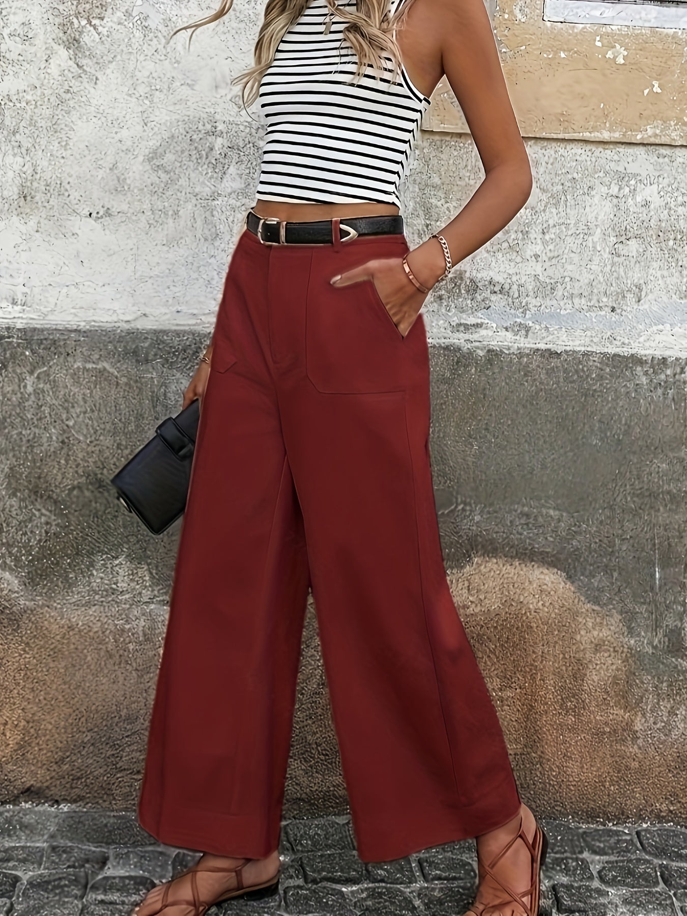 Chic Mara High-Waisted Relaxed Fit Trousers