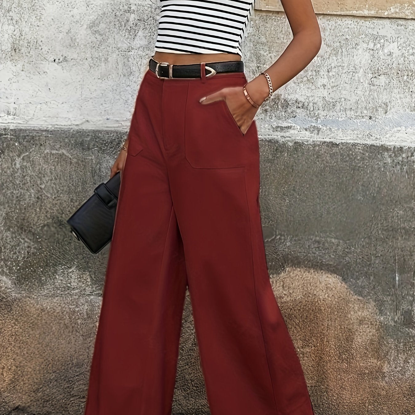 Chic Mara High-Waisted Relaxed Fit Trousers