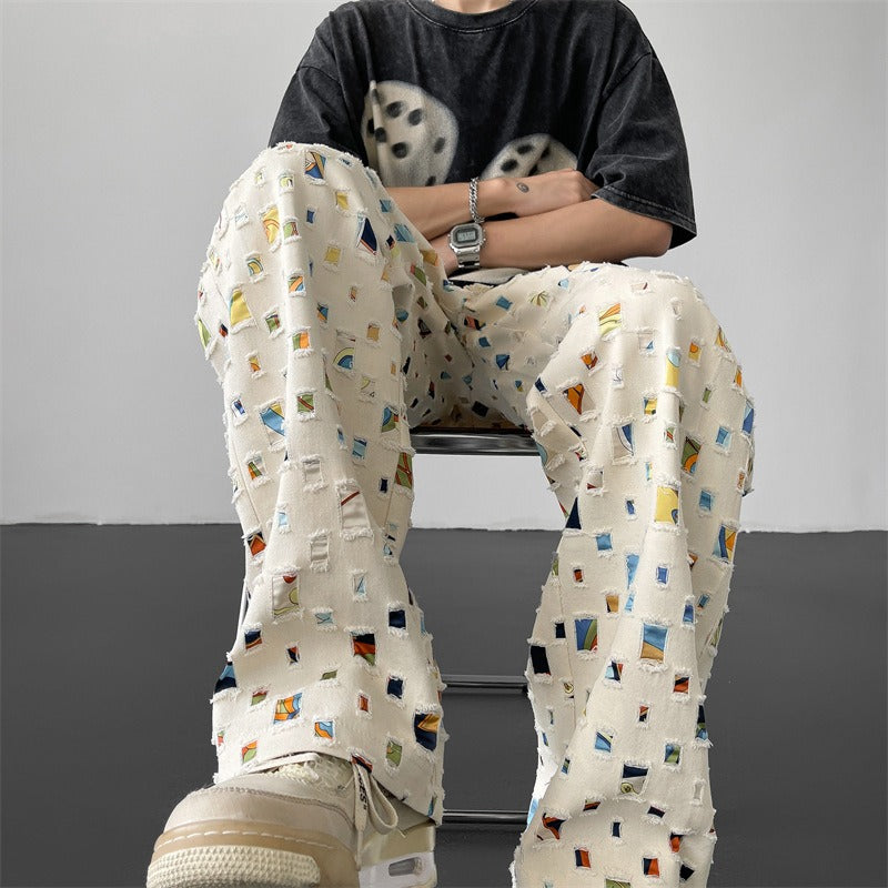 Mosaic Straight Leg Fashion Trousers