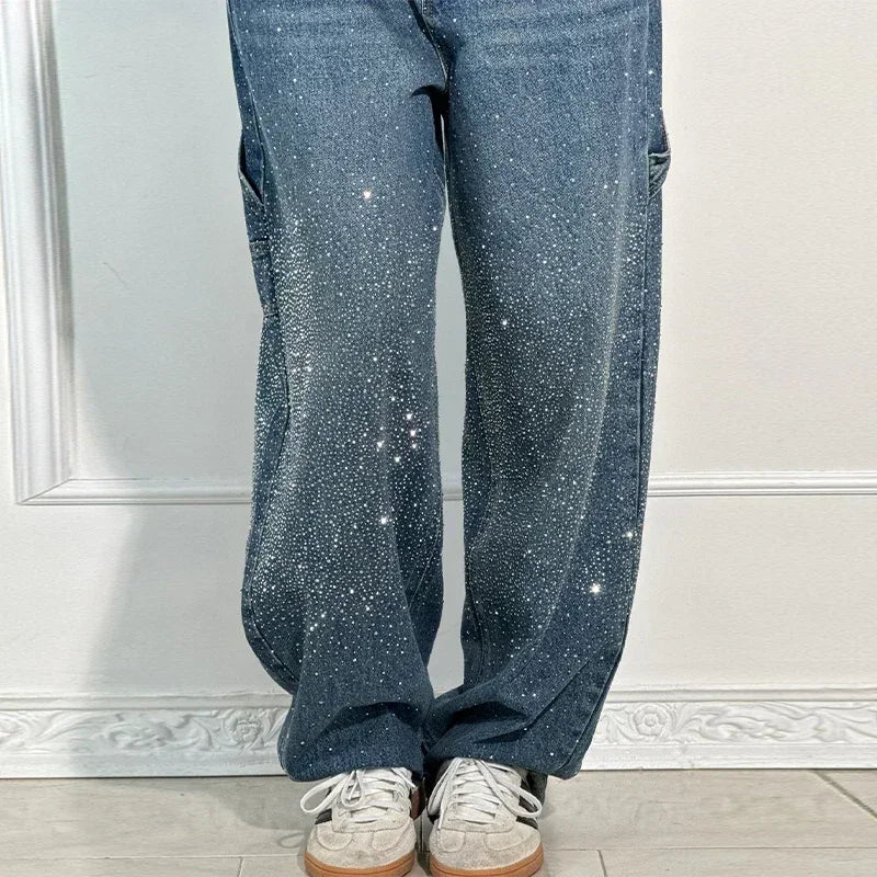 Nova-Stone Baggy Rhinestone Jeans