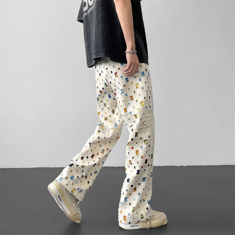 Mosaic Straight Leg Fashion Trousers