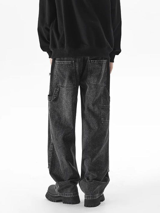 Axis-Wash Baggy Straight-Leg Jeans