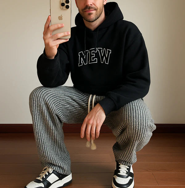 Axis-Stripe Relaxed Trousers