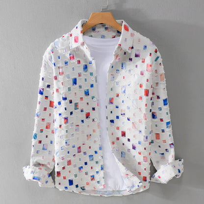 Stylish Mosaic Collared Shirt for a Trendy Look