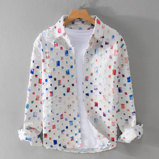 Stylish Mosaic Collared Shirt for a Trendy Look