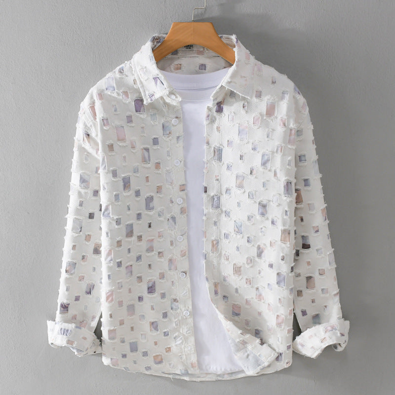 Stylish Mosaic Collared Shirt for a Trendy Look