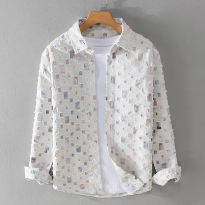 Stylish Mosaic Collared Shirt for a Trendy Look