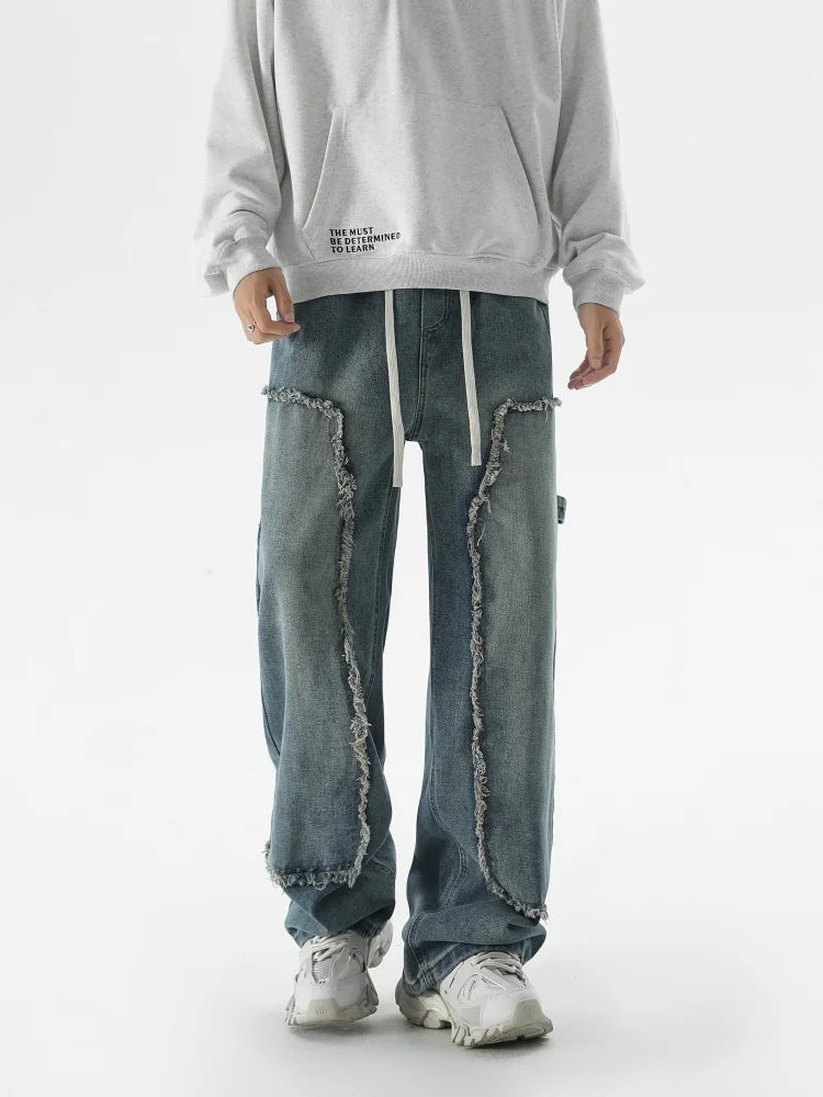 Axis-Wash Baggy Straight-Leg Jeans