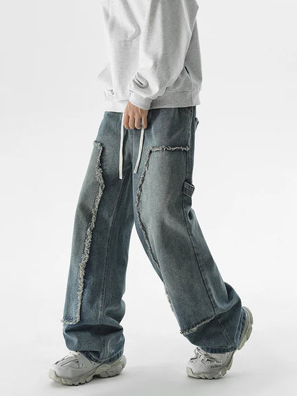 Axis-Wash Baggy Straight-Leg Jeans