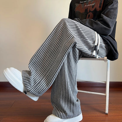 Axis-Stripe Relaxed Trousers