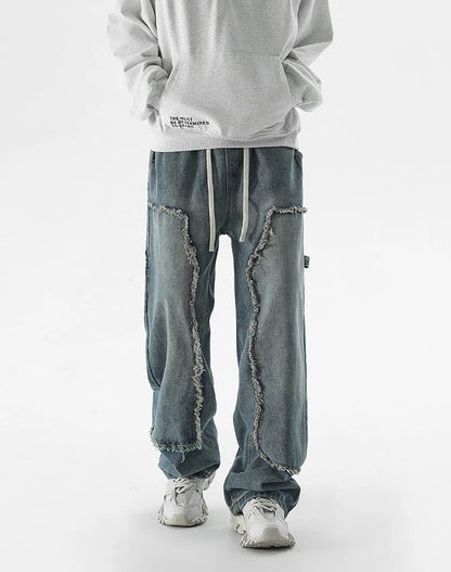 Axis-Wash Baggy Straight-Leg Jeans