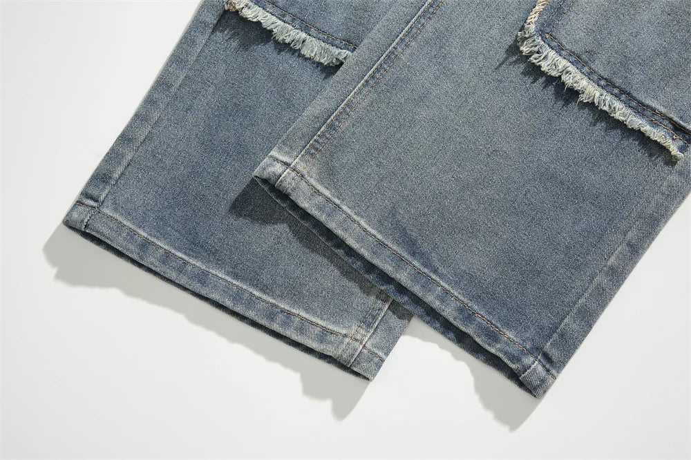 Axis-Wash Baggy Straight-Leg Jeans