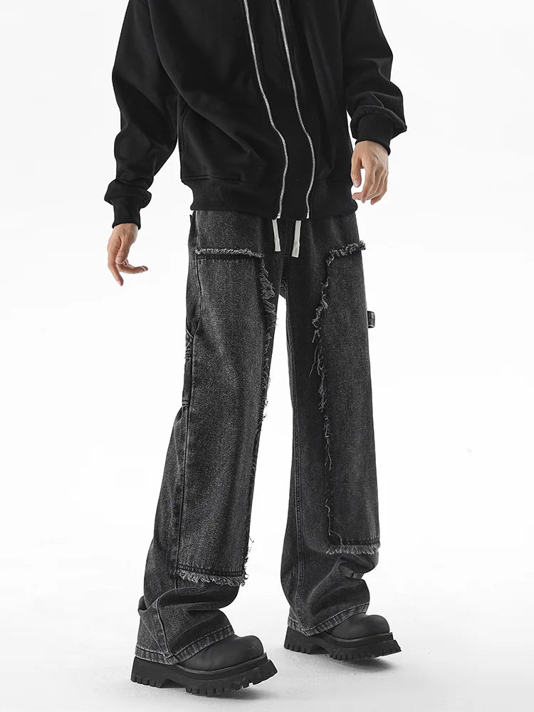 Axis-Wash Baggy Straight-Leg Jeans