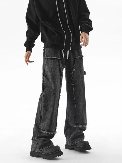 Axis-Wash Baggy Straight-Leg Jeans