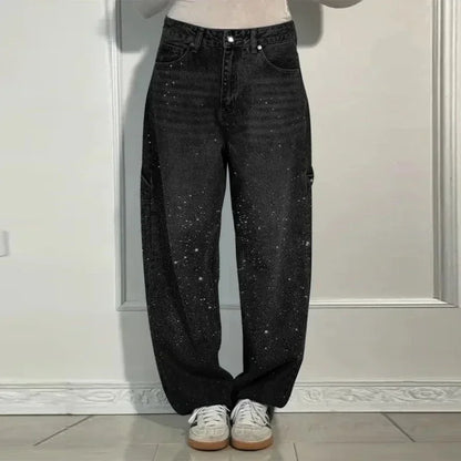 Nova-Stone Baggy Rhinestone Jeans