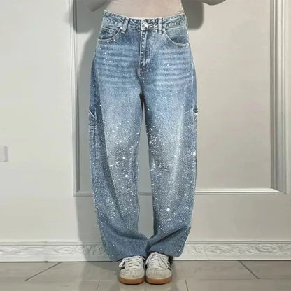 Nova-Stone Baggy Rhinestone Jeans