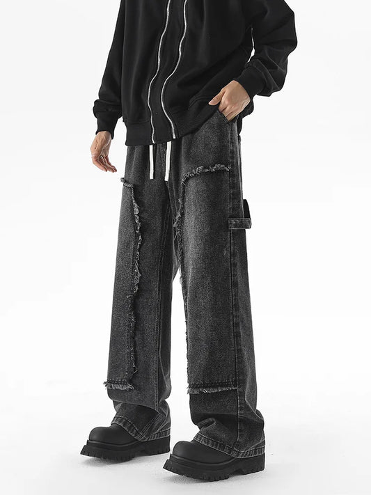 Axis-Wash Baggy Straight-Leg Jeans