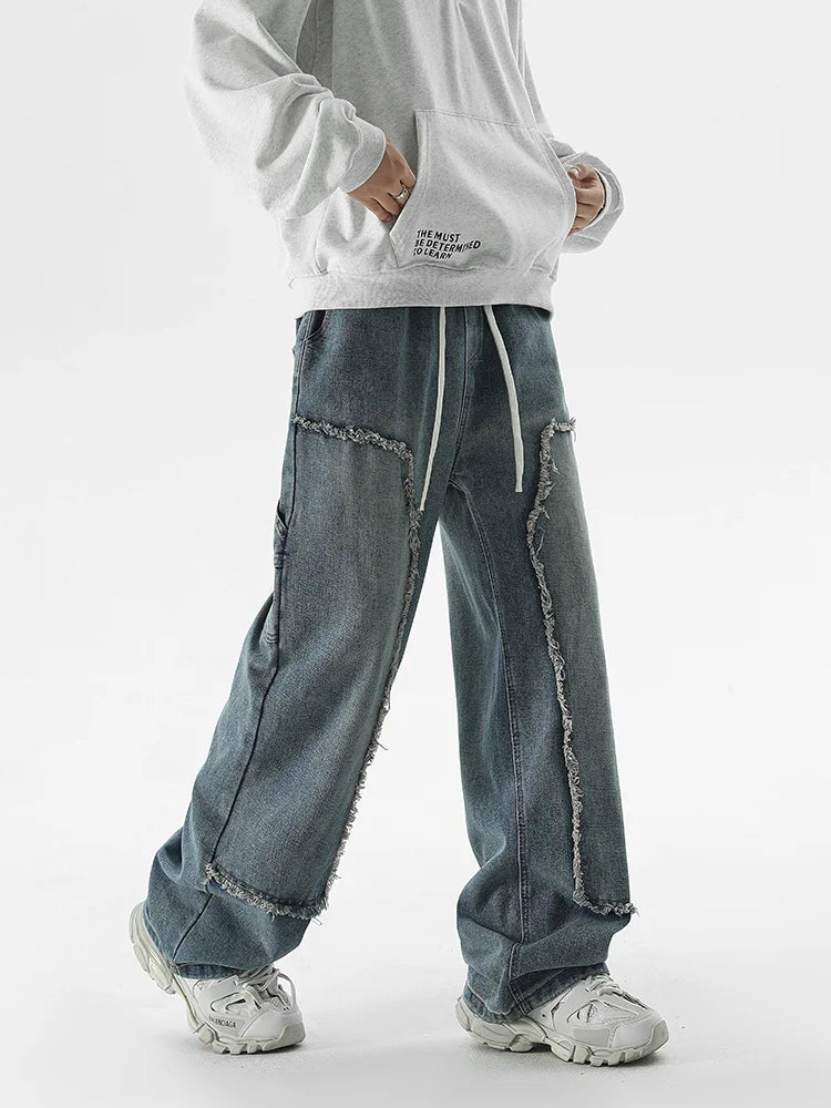 Axis-Wash Baggy Straight-Leg Jeans