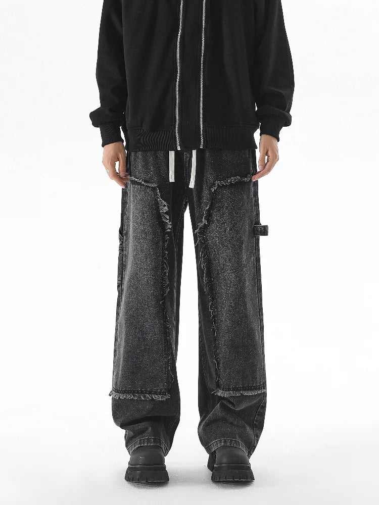 Axis-Wash Baggy Straight-Leg Jeans